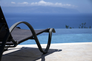 Sun lounger pool view