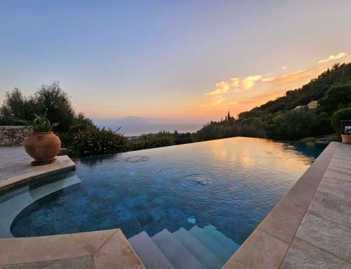 Asteri infinity pool at dusk